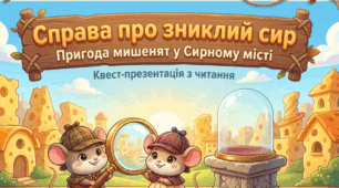 📚 Квест-презентація з читання 🐭 Тема: Пригода мишенят у сирному місті