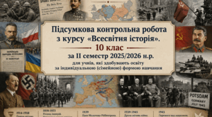  Підсумкова контрольна робота з курсу «Всесвітня історія». 10 клас за ІІ семестр 2025/2026 н.р. для учнів, які здобувають освіту за індивідуальною (сімейною) формою навчання