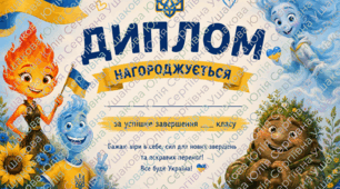 🎓 Яскравий шкільний диплом для дітей ✨ (останній дзвоник)