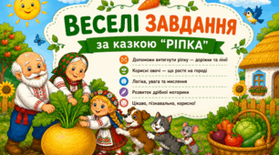 ВЕСЕЛІ ЗАВДАННЯ ЗА КАЗКОЮ «РІПКА»