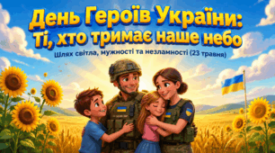 День Героїв України 23 травня Презентація "Ті, хто тримає наше небо. Шлях світла, мужності та незламності" + 10 питань вікторини про свято