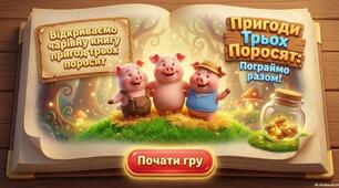 Пригоди трьох поросят:пограймо разом.