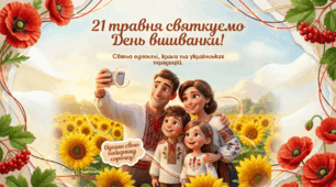 🌍СУЧАСНА анімована презентація на 53 слайди❤️⚫⚪21 травня - «День вишиванки»❤️⚫⚪