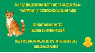 Казка Василя Сухомлинського " Як здивувався Мурко"
