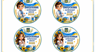 Медальки для випускників початкової школи на Випускний чи Останній дзвоник