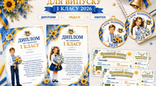 Набір для останнього дзвоника у 1 класі 2026: дипломи, медалі та щасливі квитки.