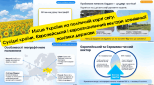 Місце України на політичній карті світу. Сусідні країни. Європейський і євроатлантичний вектори зовнішньої політики держави