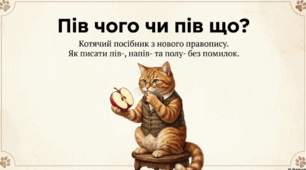 «Пів-, напів-, полу-: пишемо правильно (з котиком-помічником)»