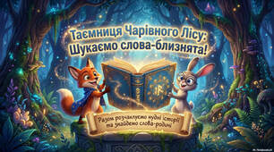 1 клас 🏆 Післябукварний період "Таємниця чарівного лісу. Слова-синоніми"