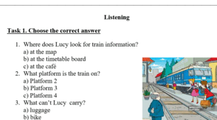 Контроль аудіювання «At the Railway Station» 4 клас