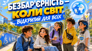 Сучасна презентація для підлітків 🌍 «Безбар’єрність — коли світ відкритий для всіх». Тиждень безбар'єрності. Презентація + постер