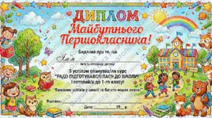 Диплом майбутнього першокласника
