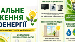 Плакат «Раціональне збереження електроенергії» (A2 з чотирьох аркушів)