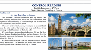 Контроль читання з англійської мови для 4 класу на тему “My Last Travelling to London”