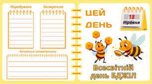 Рубрика "ЦЕЙ ДЕНЬ".  20 травня - День БДЖІЛ. "Комплект нашвидкуруч" для проведення тематичного дня у класі