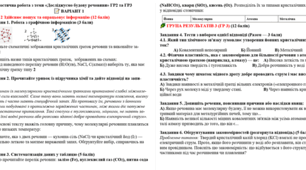Діагностична робота з теми «Досліджуємо будову речовини» 8 клас НУШ ГР2 та ГР3 з відповідями для вчителя
