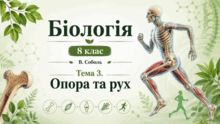 Тема 3. Опора та рух. Біологія. 8 клас. В.Соболь (2025)