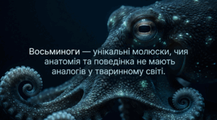 Восьминоги — унікальні молюски, чия анатомія та поведінка не мають аналогів у тваринному світі