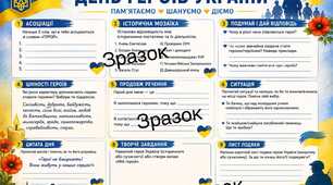 Плакат "День Героїв України" із завданнями для учнів
