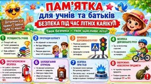Пам’ятка на літні канікули + цікавий чек-лис