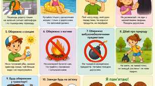 Правила техніки безпеки під час літніх канікул для дітей з ООП