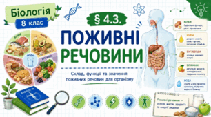 Поживні речовини. Презентація, робочий аркуш
