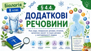 Додаткові речовини. Презентація, робочий аркуш