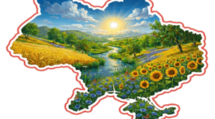 Матеріал для оформлення групи (класу). Пора року - літо. Карта України.