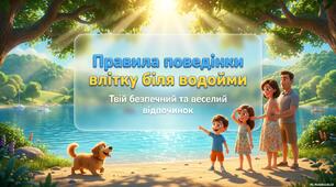 Безпека на воді влітку! Правила поведінки біля водойми. Презентація+інфографіка