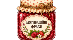 Мотиваційні фрази у формі баночок з варенням