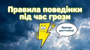 Презентація до уроку "Я досліджую світ" в 4 класі "Правила поведінки під час грози"