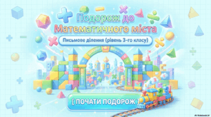 Конспект уроку математики у 3 класі. Тема: "Подорож до Математичного міста. Письмове ділення"
