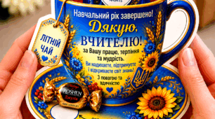 ☕️ Подарункові листівки «Чашка подяки» для вчителів (12 варіантів дизайну) 🌸