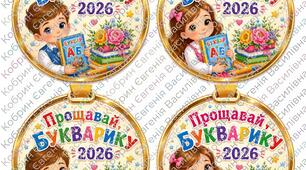Медальки ,,Прощавай Букварику,, 2026 та квиток у 2 клас
