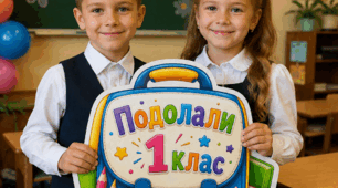 🎒 Фотобутафорія «Прощавай, 1 клас!» ✨ Портфель «Подолали 1 клас. Зустрічай нас 2 клас!
