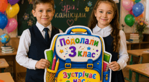 Фотобутафорія «Прощавай, 3 клас!» ✨ Портфель «Подолали 3 клас. Зустрічай нас 4 клас!