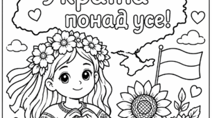 Патріотичні дитячі розмальовки-листівки