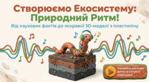 Урок No27 для 3-го класу з дизайну та технологій Т. Воронцової – Створення екосистеми. Будівництво мініекосистем із допомогою дощових черв'яків з пластиліну.