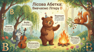 Вивчення абетки. Буква "В". Асоціативна графіка.