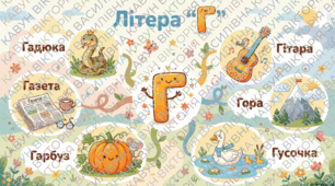 Вивчення абетки. Буква "Г". Асоціативна графіка.