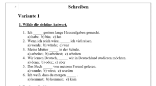 Контроль письма з німецької мови 9 клас ІІ семестр (Сотникова, 5 рік навчання)