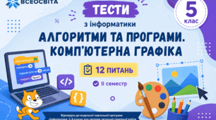 Підсумкові тести за ІІ семестр з інформатики "Алгоритми та програми. Комп’ютерна графіка". 5 клас НУШ