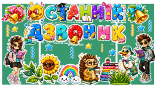 ОСТАННІЙ ДЗВОНИК  ОФОРМЛЕННЯ ДЛЯ ДОШКИ