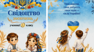 Обкладинка до Свідоцтва досягнень учнів 1,2,3,4 класу НУШ