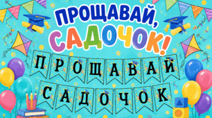 Розтяжка «Прощавай, садочок!» для оформлення випускного свята