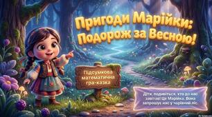 Пригоди Марійки.Подорож за Весною (підсумкового заняття з математики для дітей 3 років)