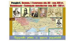 Підсумкова  робота (за групами результатів ГР-1, ГР-2, ГР-3) з історії України 7 клас за Розділом 4. „Волинь і Галичина кін. ХІІ – сер. ХІІІ ст. Волинсько – Галицьке князівство („Держава Романовичів”) сер. ХІІІ – ХІV ст.” (МНП авт. О. Пометун, та ін.)