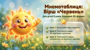 «Мнемотаблиця. Вірш "Червень"»: