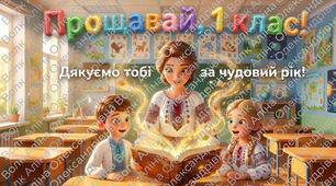 🌟 Новинка! Суперпрезентація до останнього уроку в 1 класі🎈 «Прощавай, 1 клас!»  + Постер