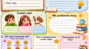 Читацький щоденник для учнів 2–4 класів (для літніх канікул, домашнього читання)